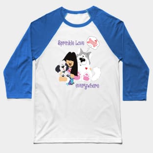Sprinkle Love Everywhere - Alaskan Malamute + Miniature Poodle Baseball T-Shirt